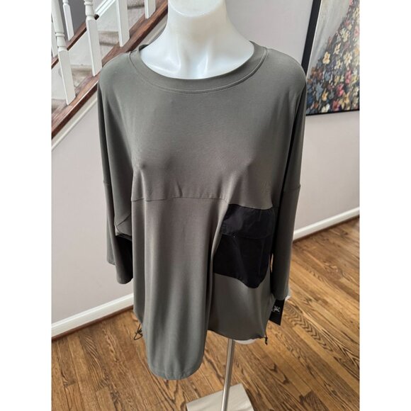 NWT Joseph Ribkoff Cocoon Top Tee Green Black Size 14 - Picture 2 of 5